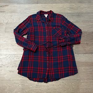 Isabel maternity plaid tunic